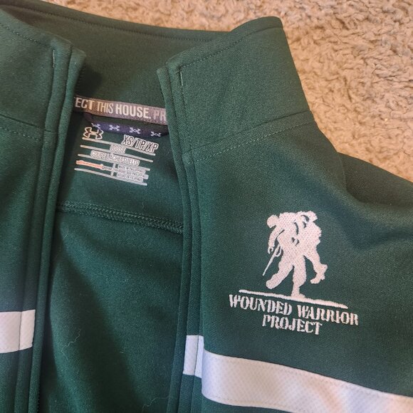Wounded Warrior Project x Under Armour All Season Green Mock Neck Zip Up XS - Picture 2 of 2